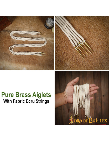 Set of 5 cream colored aiglets with...