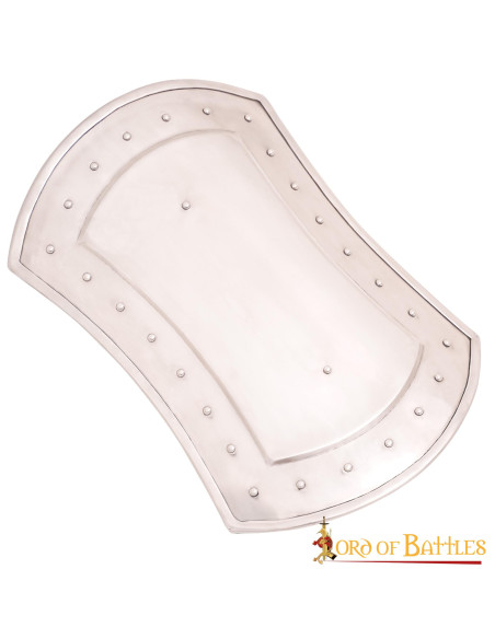 Medieval rectangular steel buckler...