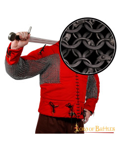 Chain mail for triceps, elbow and forearm, flat rings