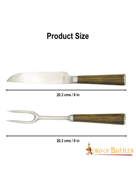 Medieval knife and fork set (20.3 cm.)