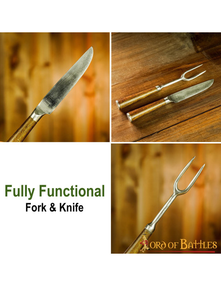 Medieval knife and fork set (20.3 cm.)