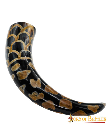 Viking drinking horn with burnt...