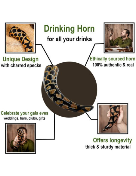 Viking drinking horn with burnt...