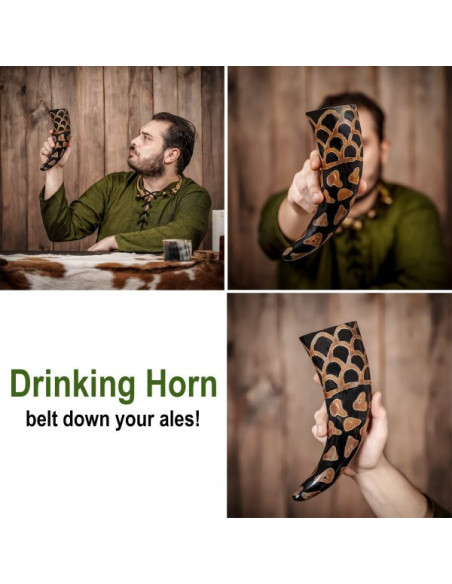 Viking drinking horn with burnt...