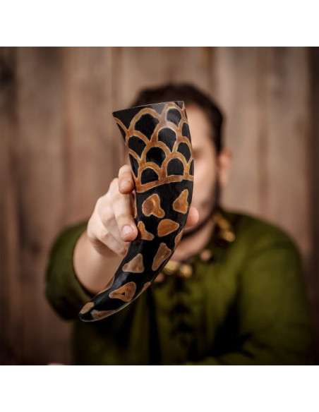 Viking drinking horn with burnt...