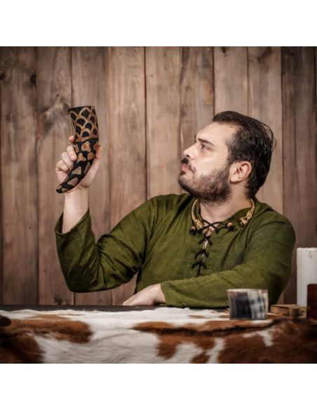 Viking drinking horn with burnt...
