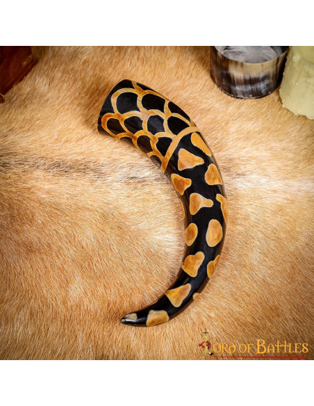 Viking drinking horn with burnt...