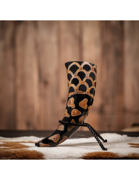 Viking drinking horn with burnt...