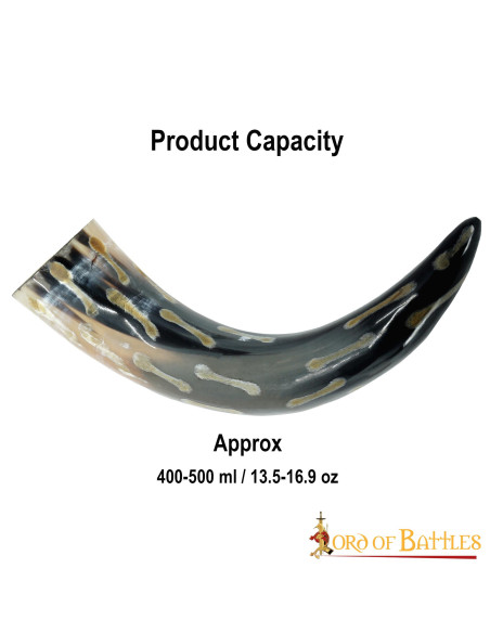 Ox horn with charred flecks, 400-500 ml