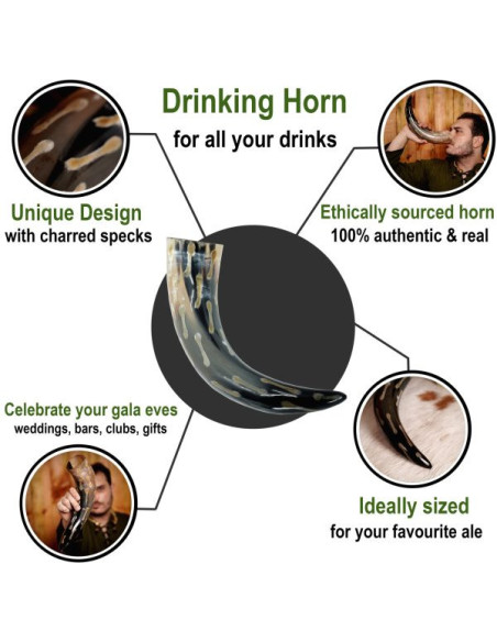 Ox horn with charred flecks, 400-500 ml