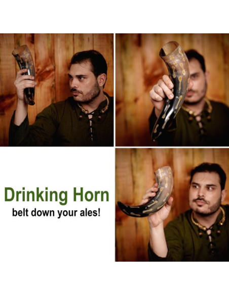 Ox horn with charred flecks, 400-500 ml