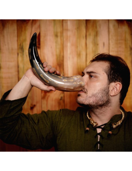 Ox horn with charred flecks, 400-500 ml