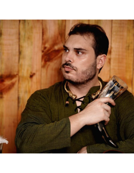 Ox horn with charred flecks, 400-500 ml