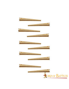 Set of 10 bright brass aiglets or struts (3.8 cm.)