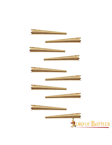 Set of 10 bright brass aiglets or...