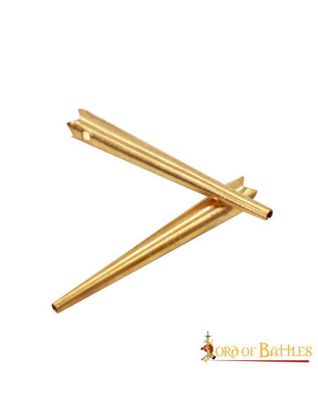 Set of 10 bright brass aiglets or...