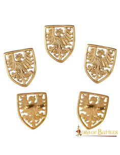Set of 5 heraldic eagle shields for belt (3.5x4 cm.) 2