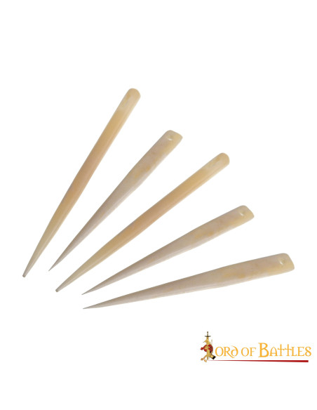 Set of 5 Viking bone needles (7 cm.)