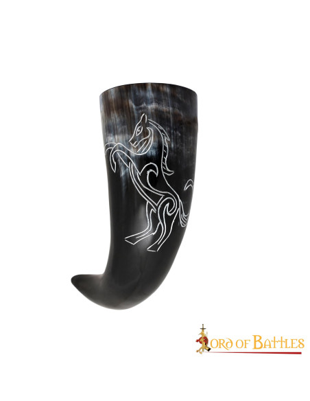 Viking drinking horn design Horse...