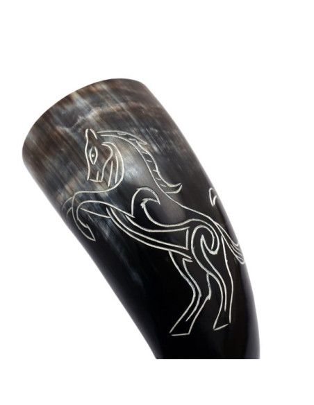 Viking drinking horn design Horse...