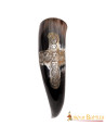 Viking drinking horn cross skull design