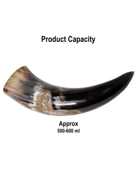 Viking drinking horn cross skull design