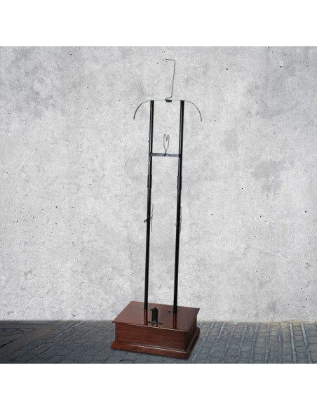 Metal support with wooden base for...