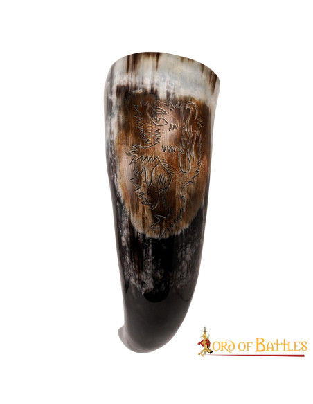 Viking drinking horn with Rampant...