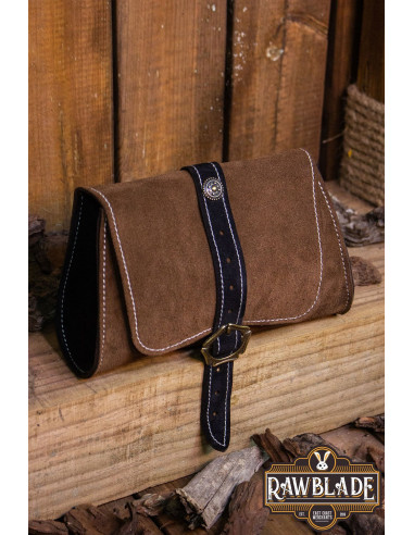 Morwen medieval bag for belt, brown