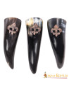 Set of 3 Viking drinking horns Fleur de Lis design