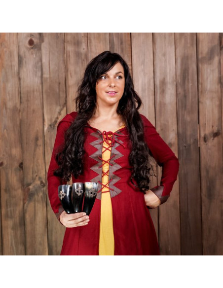 Set of 3 Viking drinking horns Fleur...