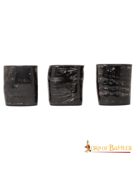 Set of 3 Viking style horn shot glasses
