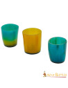 Set of 3 colorful ox horn shot glasses