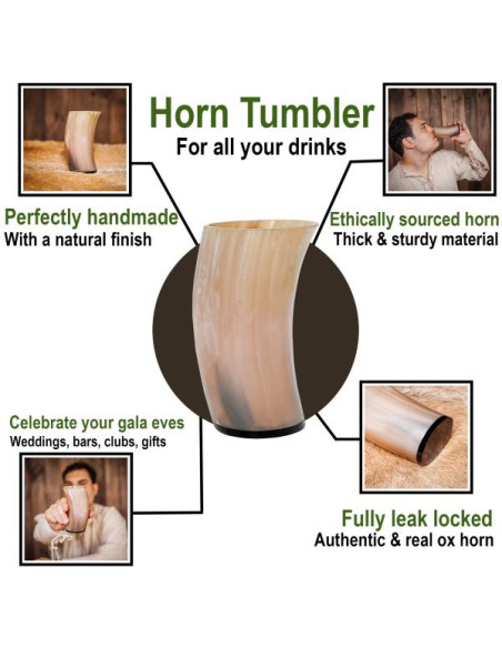 Viking mug in ox horn for beer