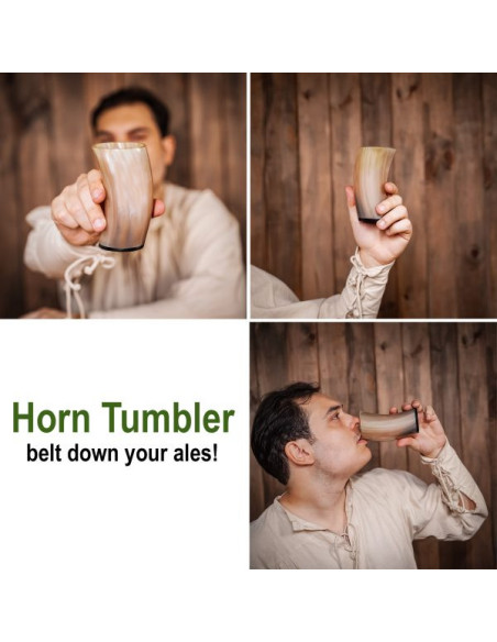 Viking mug in ox horn for beer