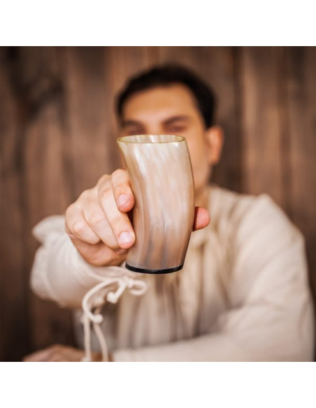 Viking mug in ox horn for beer