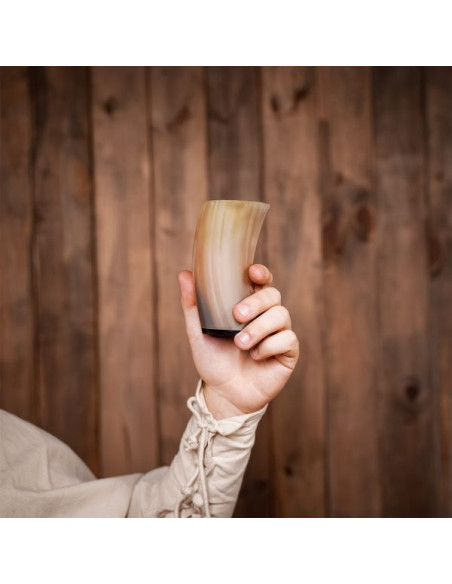 Viking mug in ox horn for beer