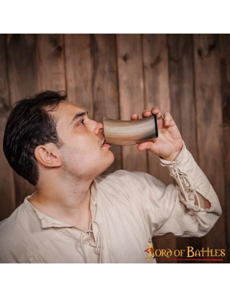 Viking mug in ox horn for beer