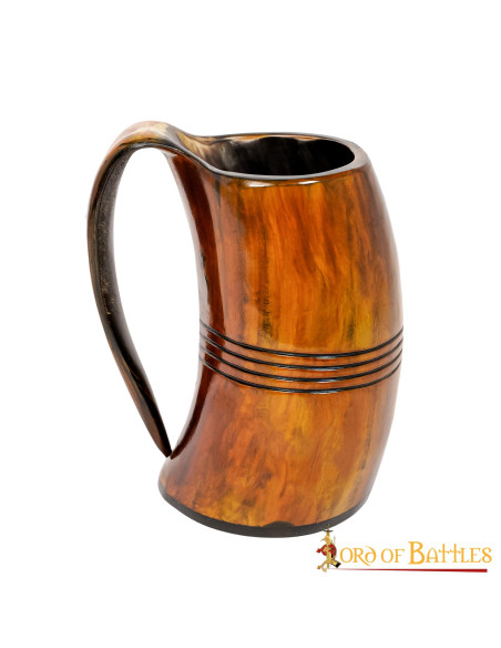 Viking mug in ox horn for beer