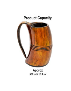 Viking mug in ox horn for beer 2