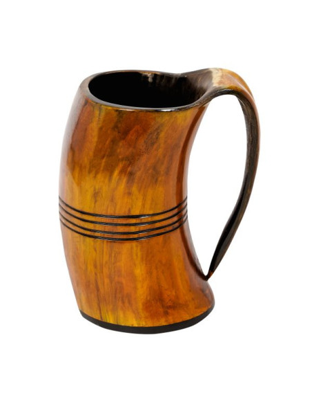 Viking mug in ox horn for beer