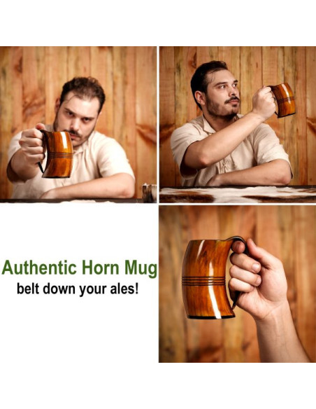 Viking mug in ox horn for beer