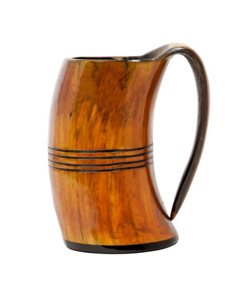 Viking mug in ox horn for beer