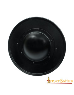 Functional round shield black steel, for fencing