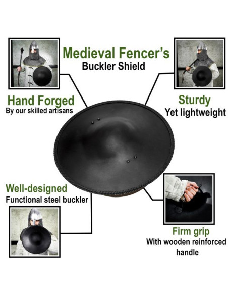 Round functional medieval shield for...