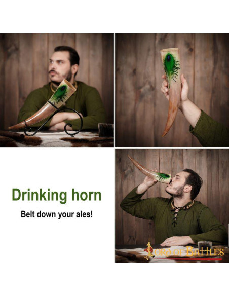 Drinking Horn with Ornate Designs