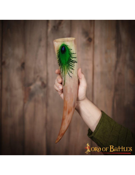 Drinking Horn with Ornate Designs