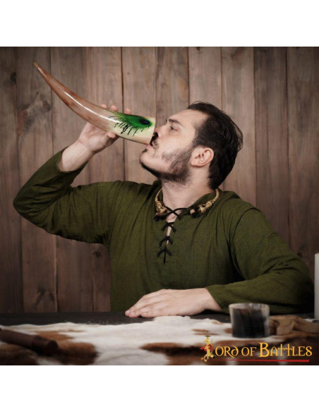 Drinking Horn with Ornate Designs