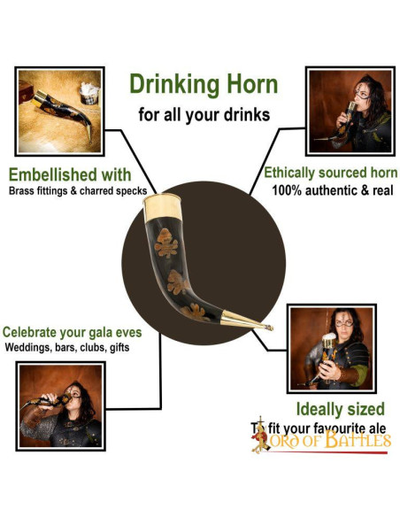 Drinking horn with charred flecks and...