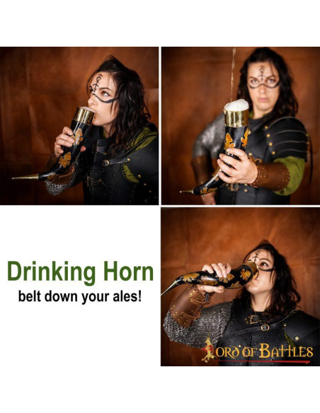 Drinking horn with charred flecks and...